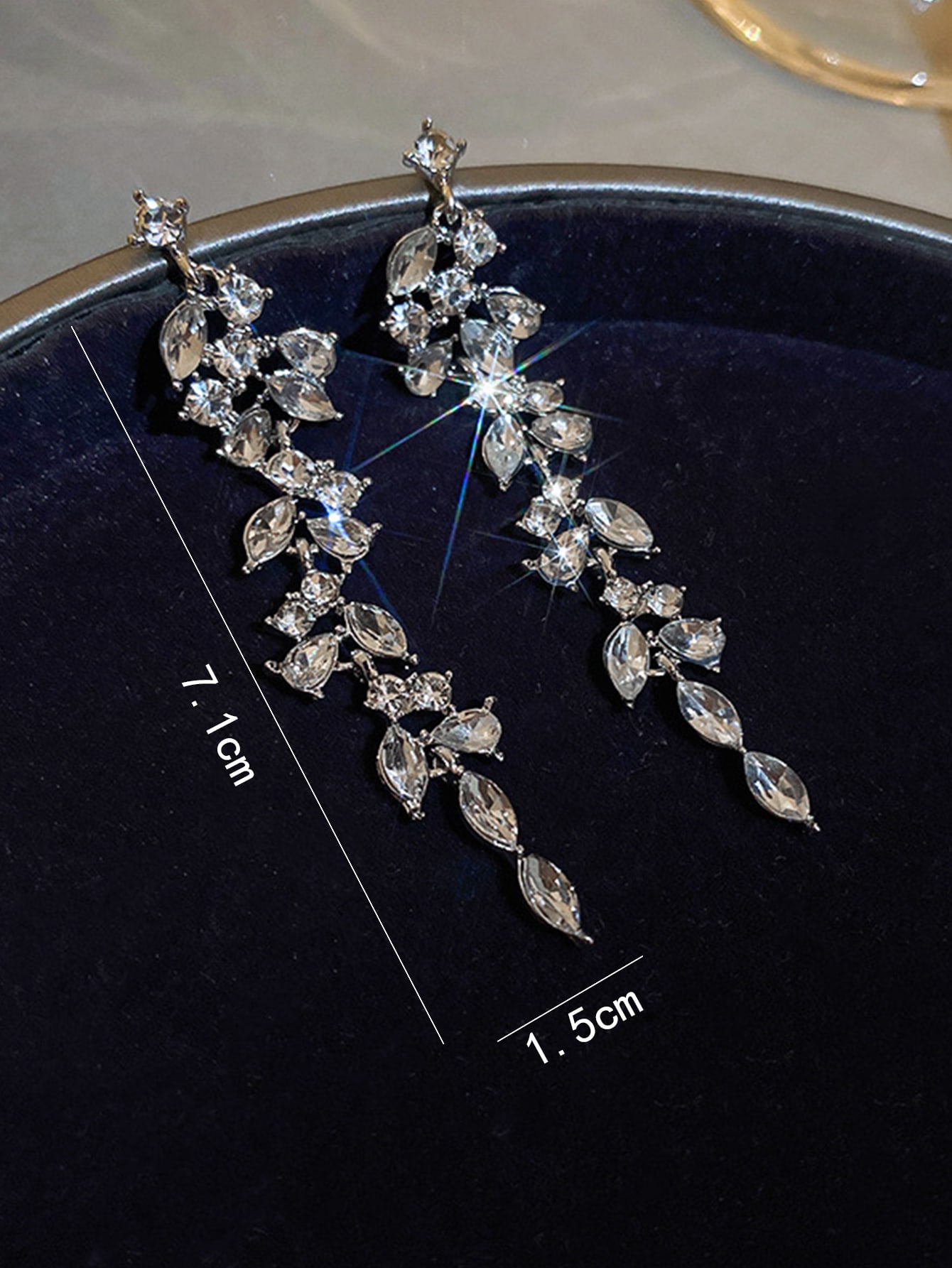 Rhinestone Decor Drop Earrings